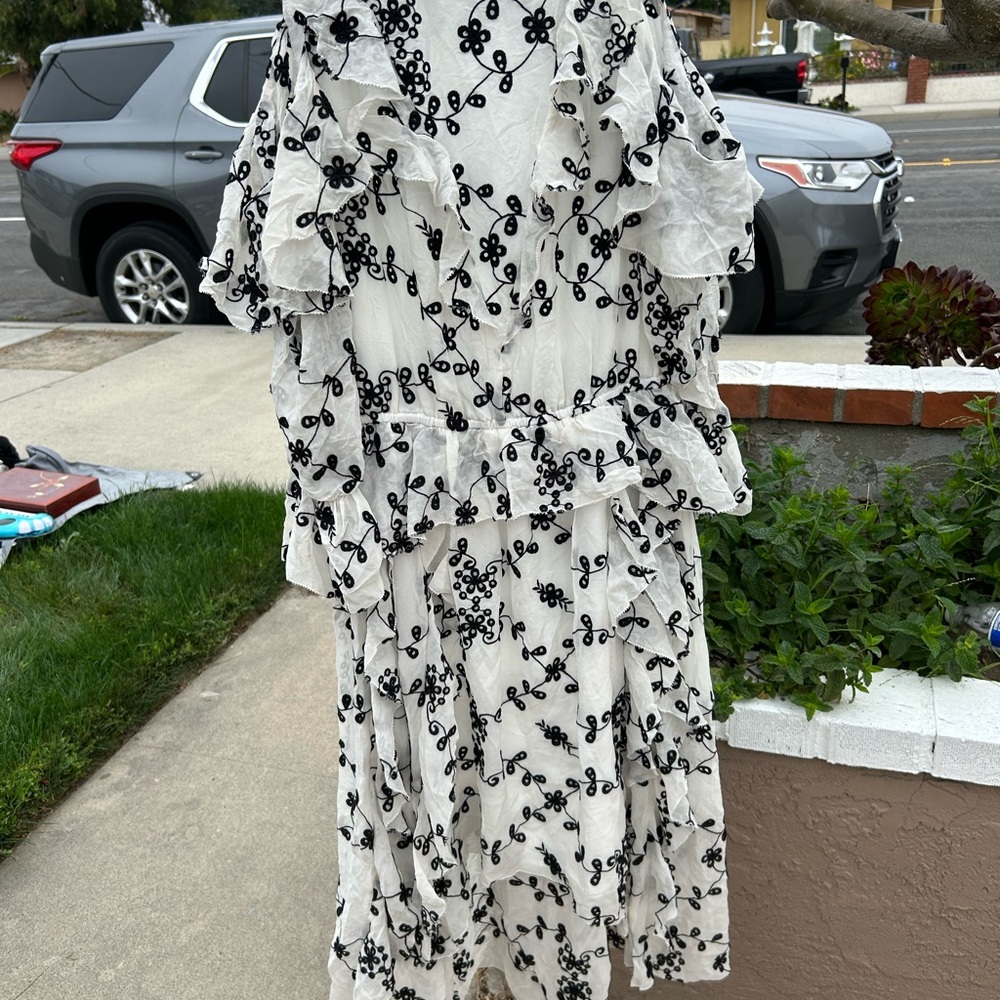 Joie Black and White Asymmetrical Wrap Sundress
